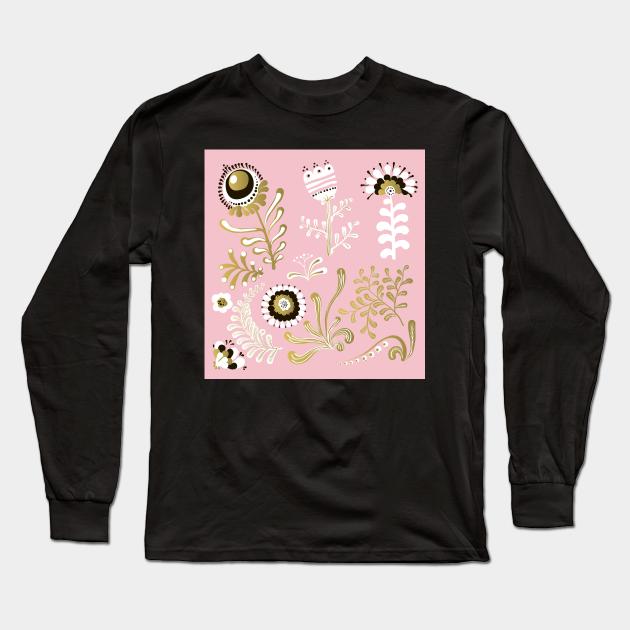 Elegance Seamless pattern with flowers Long Sleeve T-Shirt by Olga Berlet